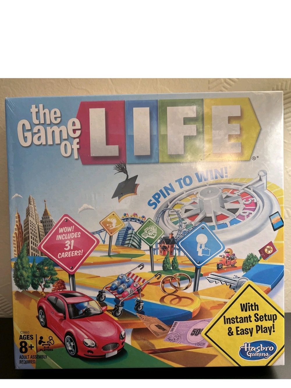 Hasbro The Game of LIFE Board Game - Pink, Blue, Yellow, Green, Red